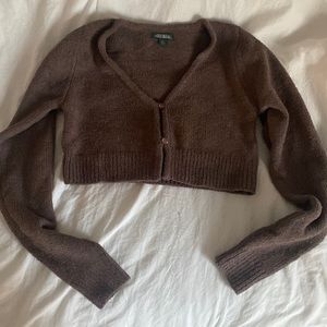 NEVER WORN Cropped brown sweater size xs